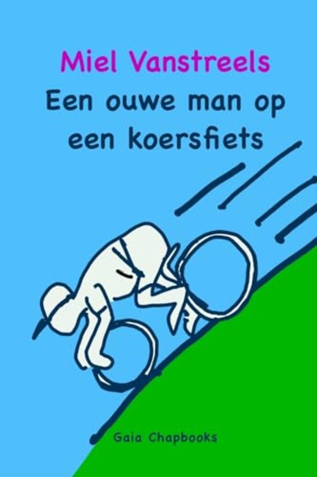 Een ouwe man op een koersfiets