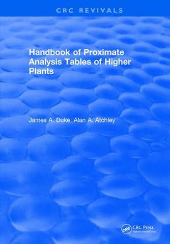 Handbook of Proximate Analysis Tables of Higher Plants