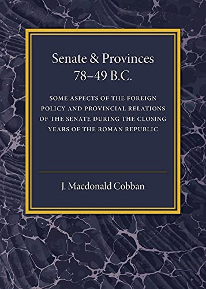 Senate and Provinces 78–49 B.C