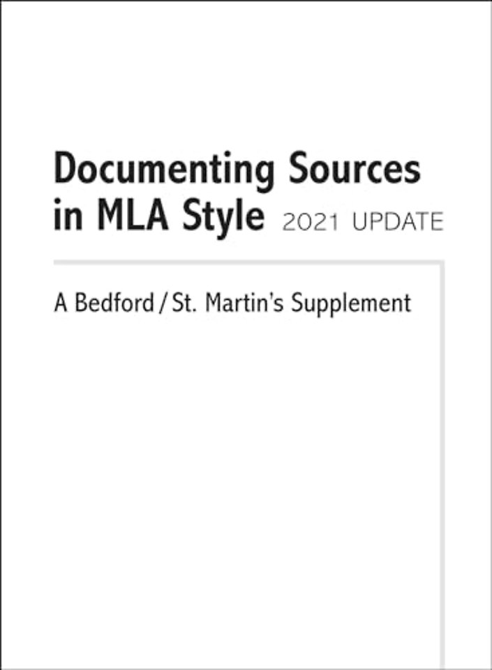 Documenting Sources in MLA Style: 2021 Update