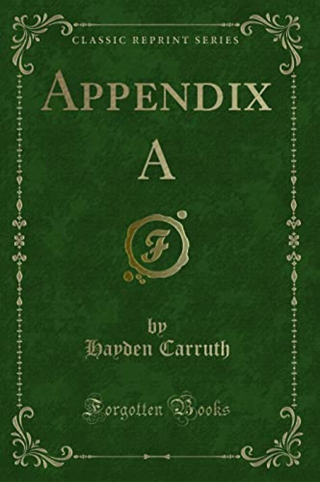 Appendix A (Classic Reprint)