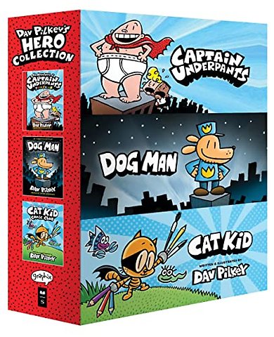 Dav Pilkey's Hero Collection (Captain Underpants #1, Dog Man #1, Cat Kid Comic Club #1)