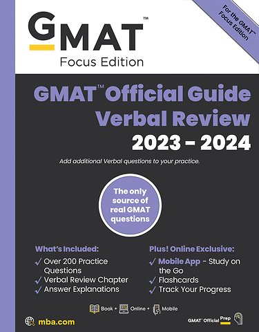 GMAT Official Guide Verbal Review 2023–2024: Book + Online Question Bank