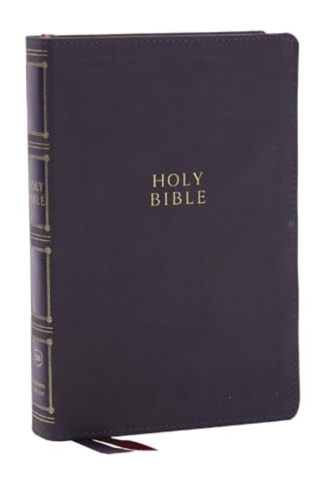 KJV Holy Bible: Compact Bible with 43,000 Center-Column Cross References, Gray Leathersoft, Red Letter, Comfort Print (Thumb Indexing): King James Version