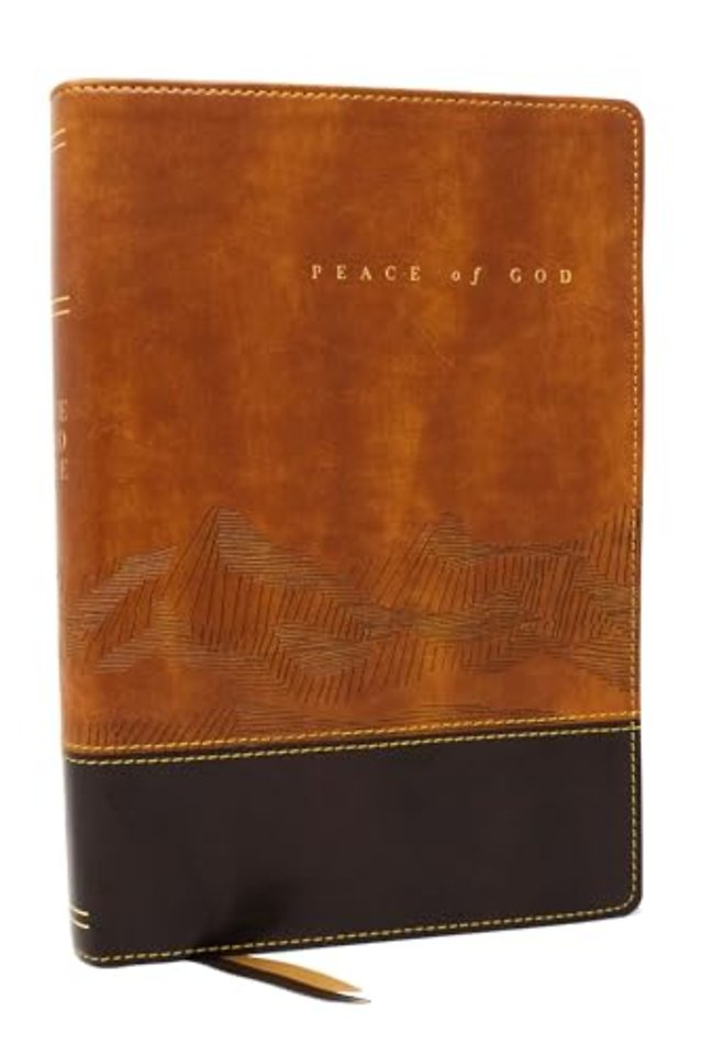 Peace of God Bible: Discover and Experience God's Shalom Throughout the Bible (NKJV, Brown Leathersoft, Red Letter, Comfort Print)