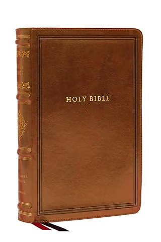KJV Large Print Reference Bible, Brown Leathersoft, Red Letter, Comfort Print (Sovereign Collection)