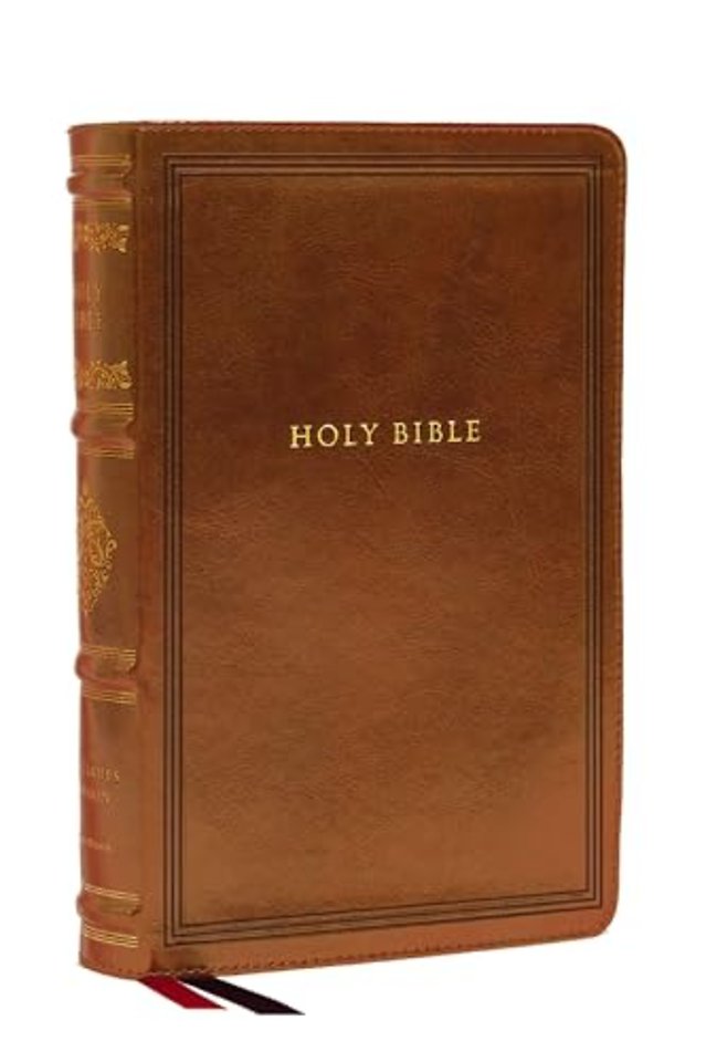 KJV Large Print Reference Bible, Brown Leathersoft, Red Letter, Comfort Print (Sovereign Collection)