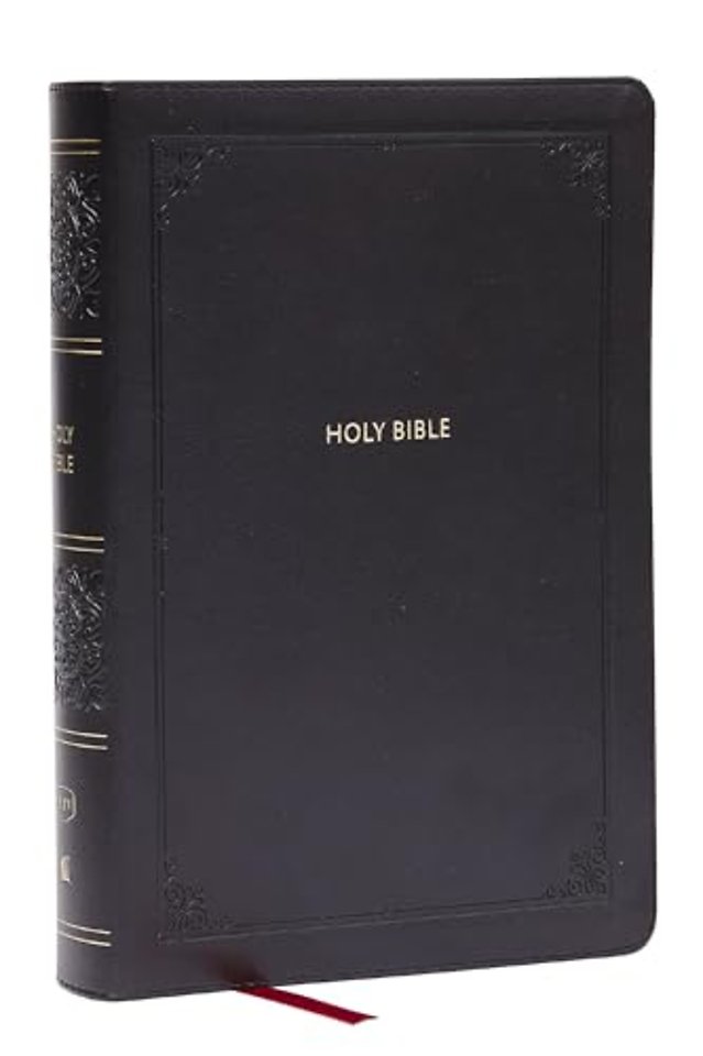 KJV Giant Print End-of-Verse Reference Bible, Black Leathersoft, Red Letter, Comfort Print