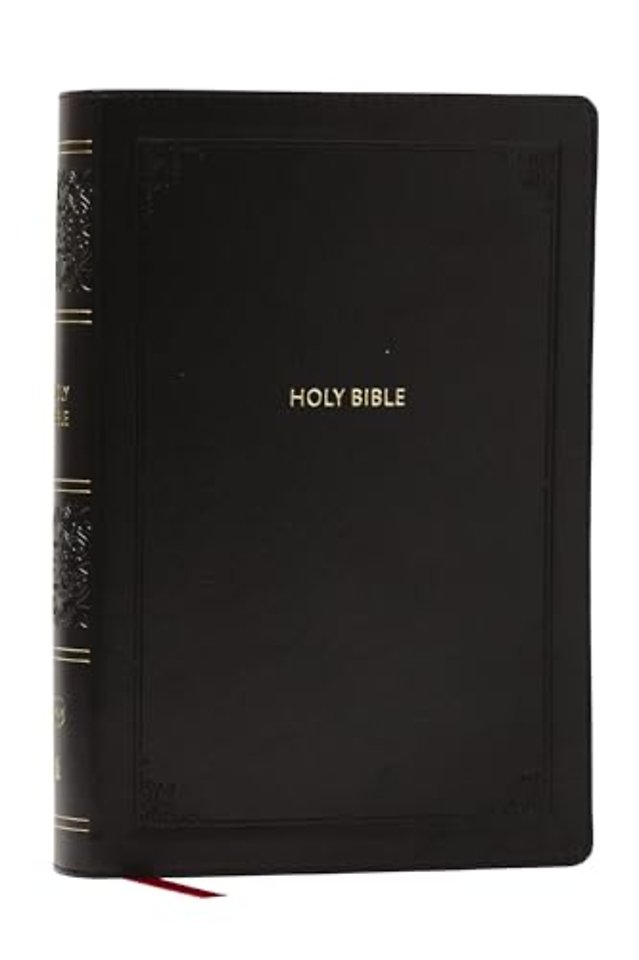 NKJV Giant Print End-of-Verse Reference Bible, Black Leathersoft, Red Letter, Comfort Print