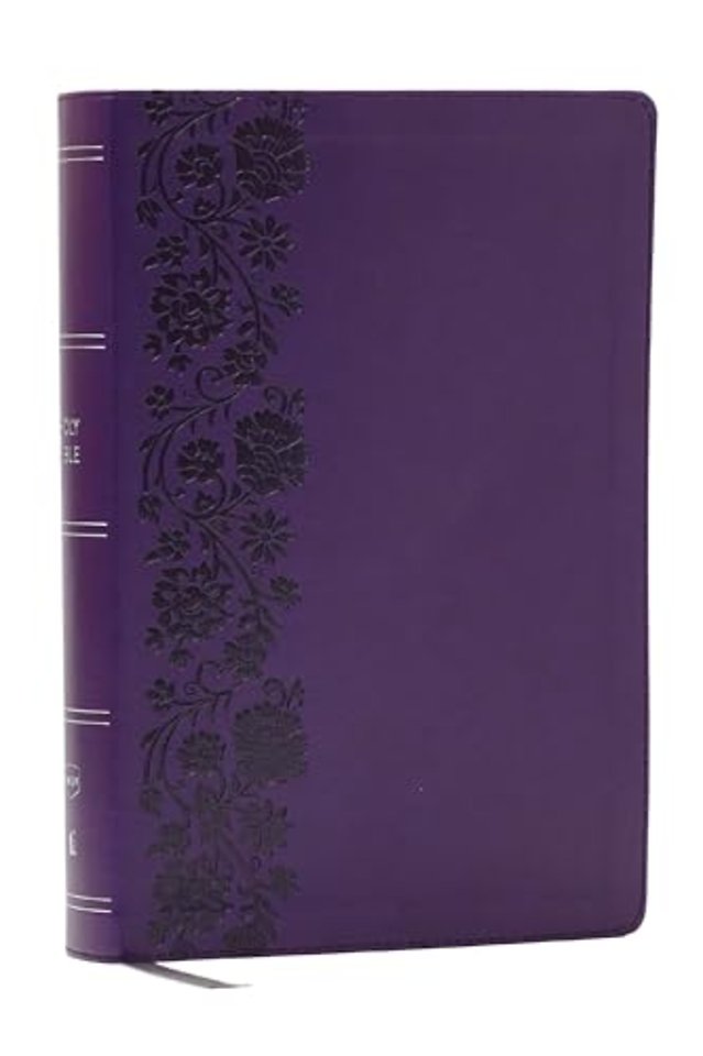 NKJV Giant Print End-of-Verse Reference Bible, Purple Leathersoft, Red Letter, Comfort Print