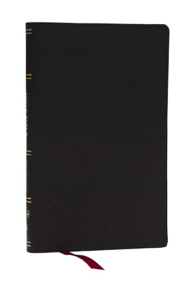 KJV, Personal Size New Testament, Black Genuine Leather, Red Letter, Comfort Print