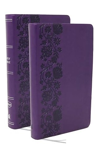 NKJV Bible + Journal Set: Personal Size, Large Print Bible with Cross-References, Purple Leathersoft