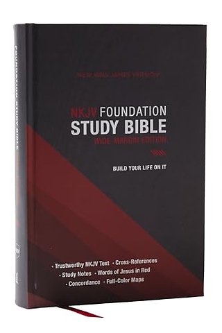 NKJV Foundation Study Bible, Wide-Margin, Black Hardcover, Red Letter