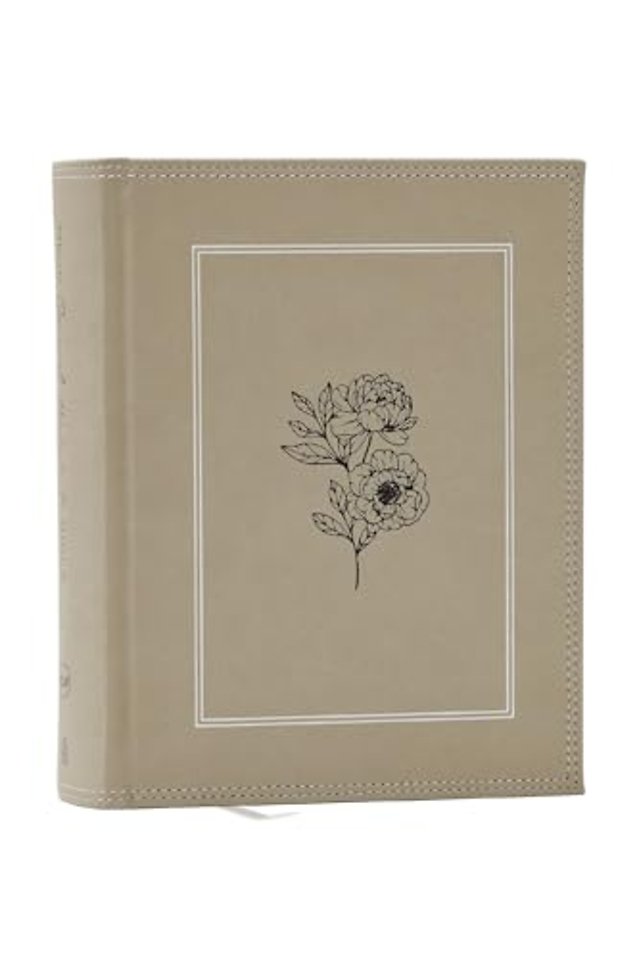 NKJV, Journal the Word Bible, Large Print: Reflect, Journal or Create Art Next to Your Favorite Verses (Stone Leathersoft over board, Red Letter)