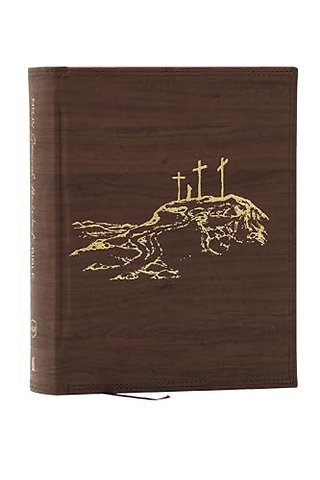 NKJV, Journal the Word Bible, Large Print: Reflect, Journal or Create Art Next to Your Favorite Verses (Brown Leathersoft over Board, Red Letter)