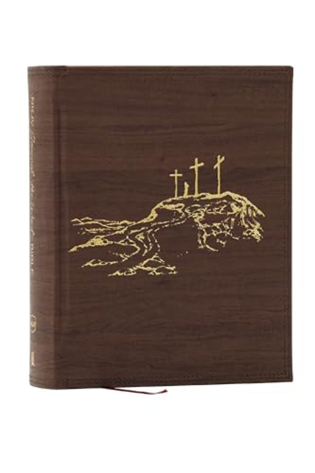 NKJV, Journal the Word Bible, Large Print: Reflect, Journal or Create Art Next to Your Favorite Verses (Brown Leathersoft over Board, Red Letter)