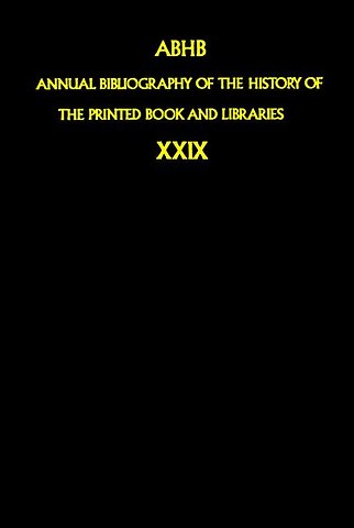 Annual Bibliography of the History of the Printed Book and Libraries