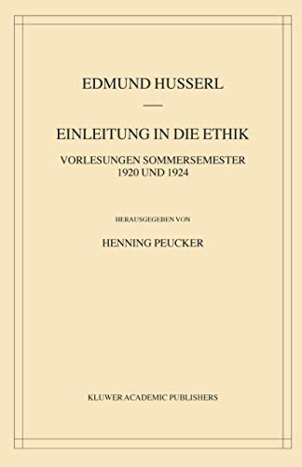 Einleitung in die Ethik