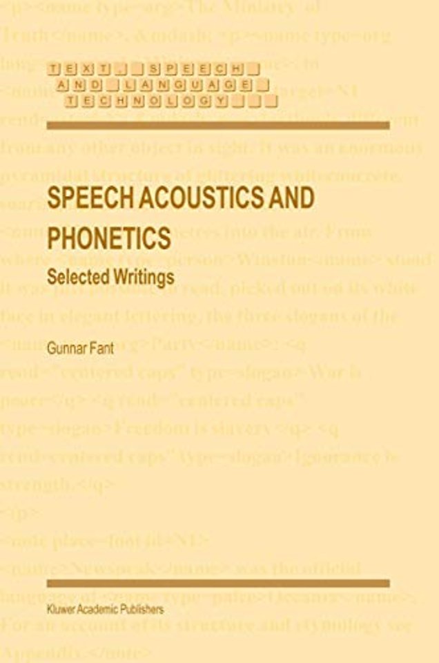 Speech Acoustics and Phonetics