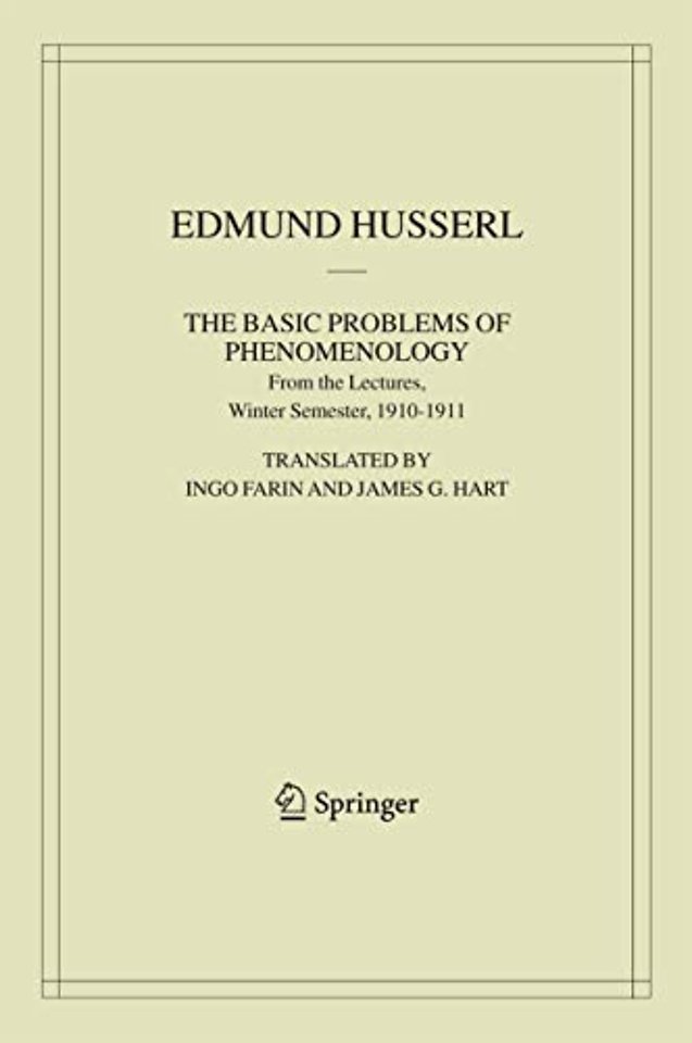 The Basic Problems of Phenomenology