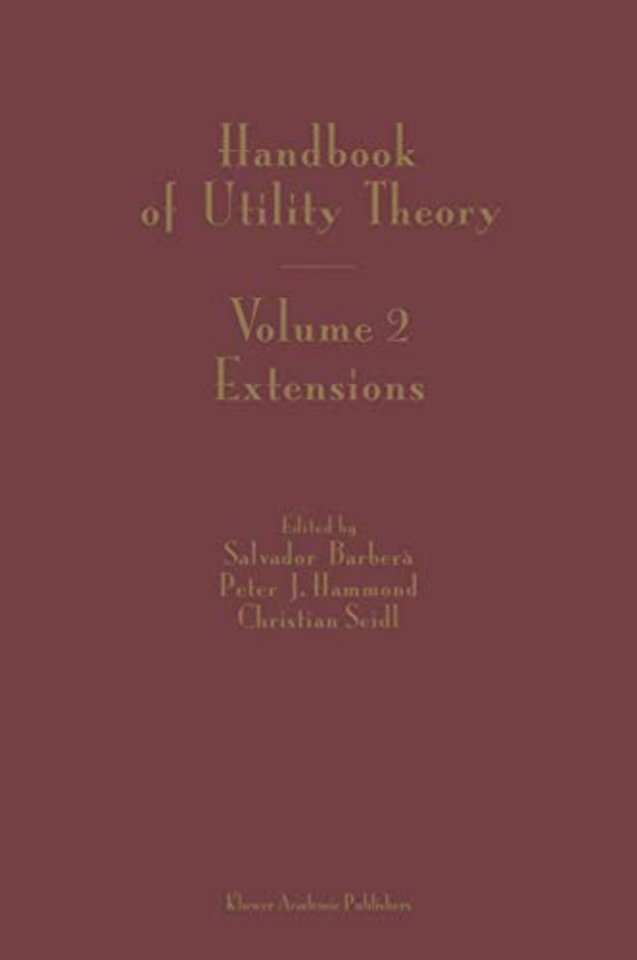 Handbook of Utility Theory