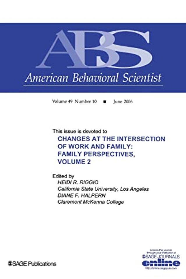 Changes at the Intersection of Work and Family, Volume 2