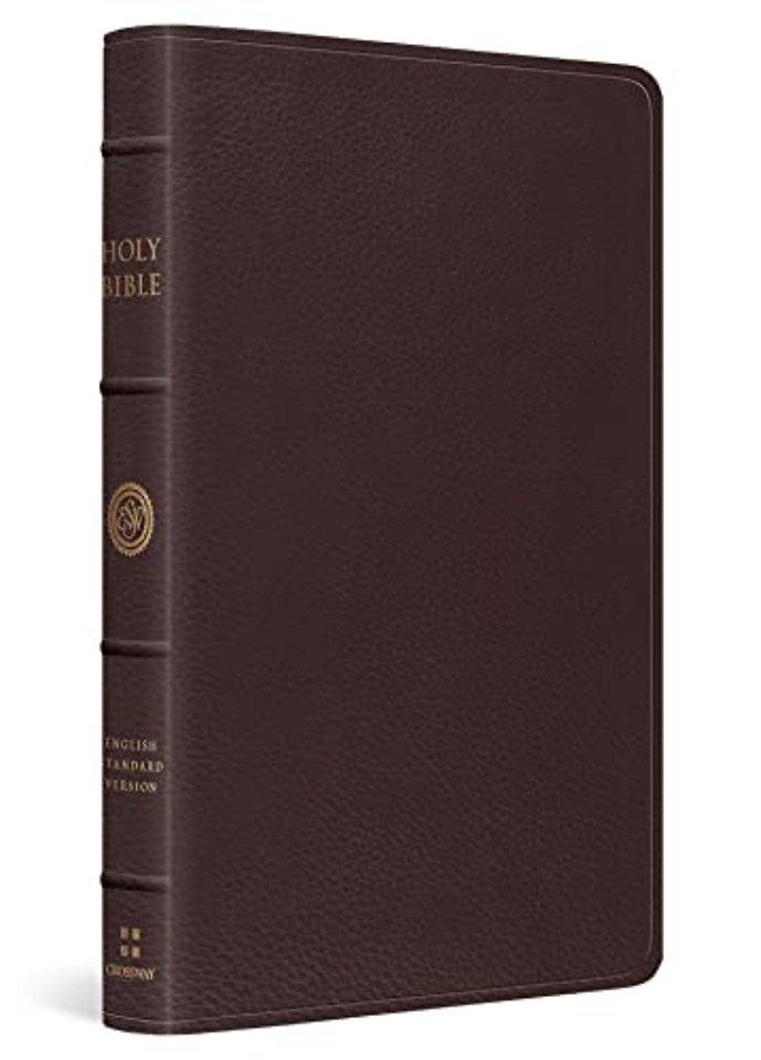 ESV Large Print Thinline Reference Bible (Top Grain Leather, Brown)