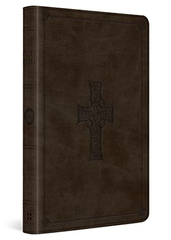ESV Large Print Value Thinline Bible (TruTone, Olive, Celtic Cross Design)