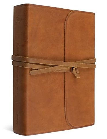 ESV Single Column Journaling Bible, Large Print (Natural Leather, Brown, Flap with Strap)