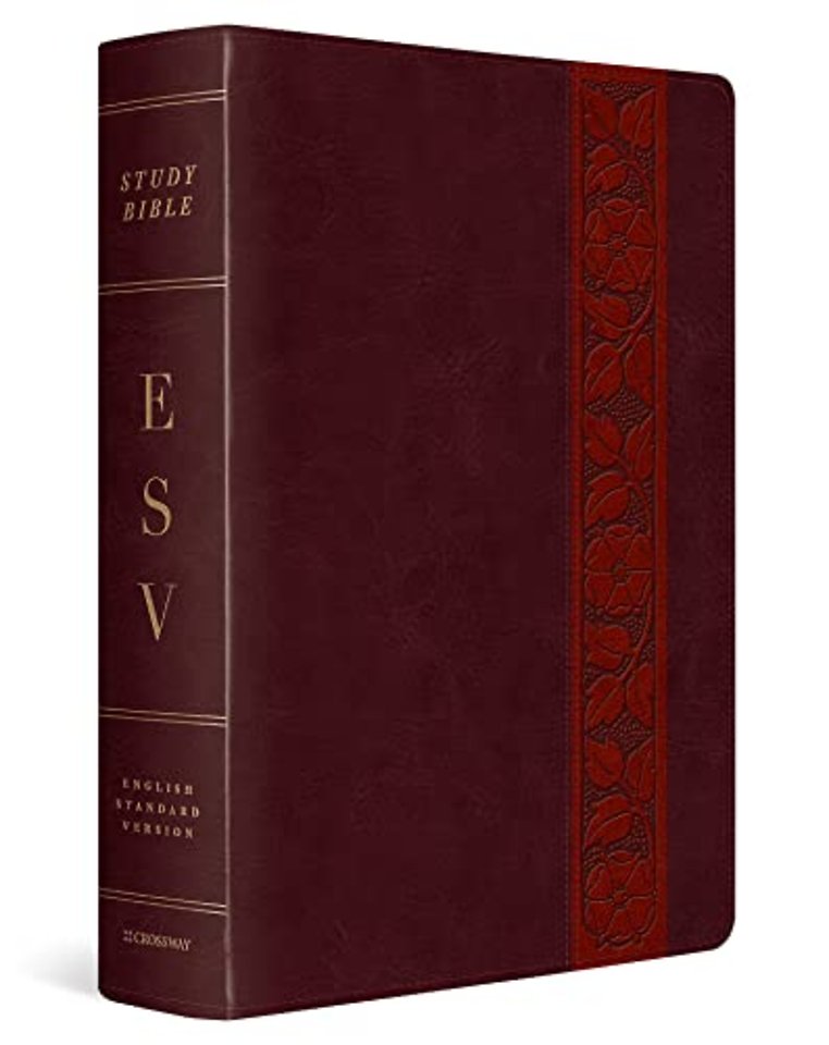 ESV Study Bible, Large Print, Thumb Indexed (TruTone, Mahogany, Trellis Design)