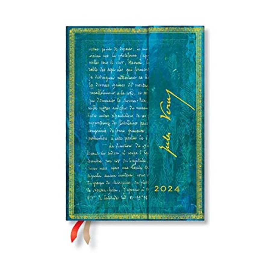 Verne, Twenty Thousand Leagues (Embellished Manuscripts Collection) Midi Vertical 12-month Dayplanner 2024 (Wrap Closure)