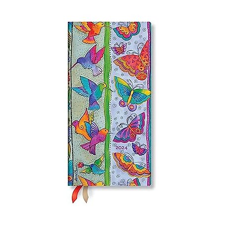 Hummingbirds & Flutterbyes (Playful Creations) Slim Verso 12-month Dayplanner 2024
