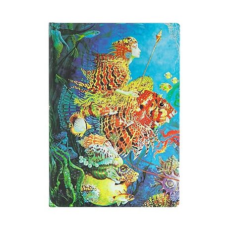 Sea Fantasies Midi Lined Hardcover Journal (Elastic Band Closure)