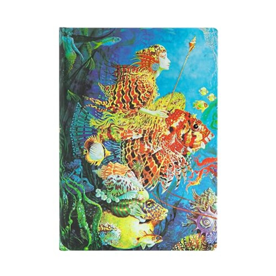 Sea Fantasies Midi Lined Hardcover Journal (Elastic Band Closure)