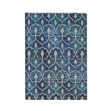 Blue Velvet Midi Lined Journal (Elastic Band Closure)