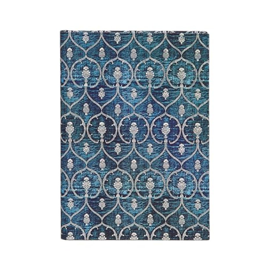 Blue Velvet Midi Lined Journal (Elastic Band Closure)