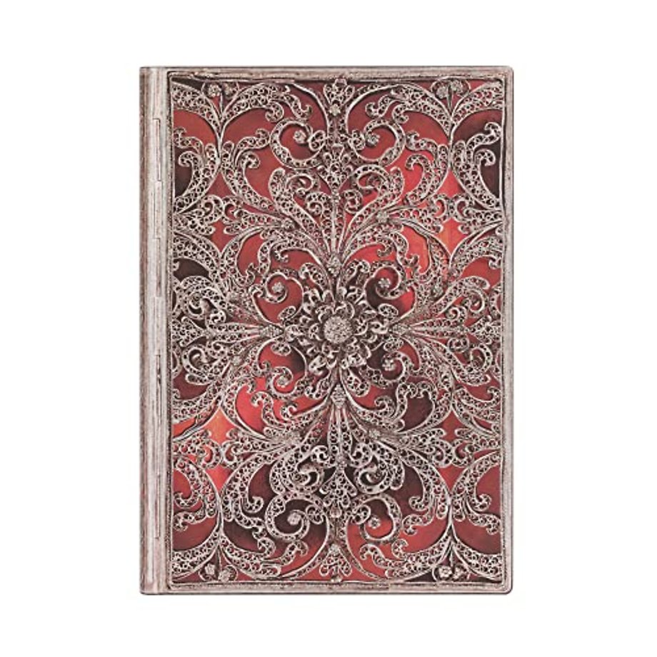 Garnet (Silver Filigree Collection) Midi Unlined Softcover Flexi Journal