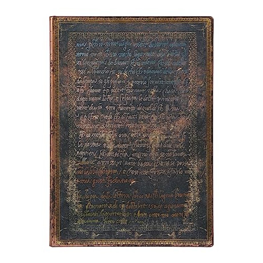 Michelangelo, Handwriting (Embellished Manuscripts Collection) Midi Unlined Softcover Flexi Journal (Elastic Band Closure)