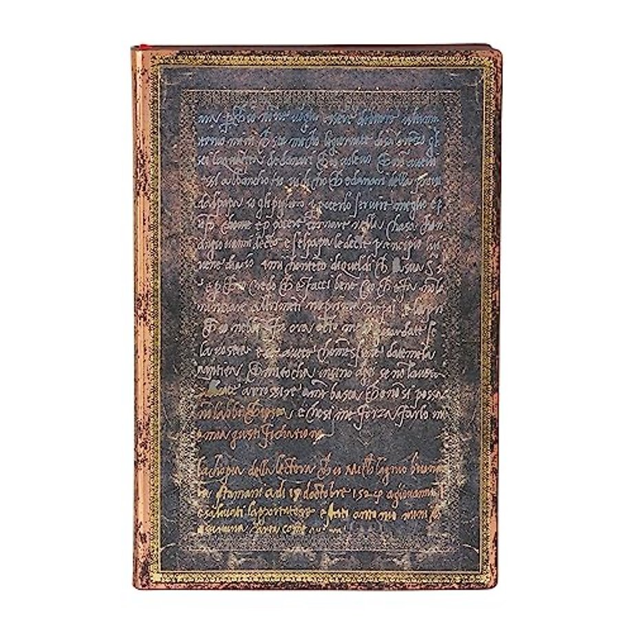 Michelangelo, Handwriting (Embellished Manuscripts Collection) Mini Lined Softcover Flexi Journal (Elastic Band Closure)