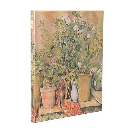 Cezanne’s Terracotta Pots and Flowers Ultra Lined Hardback Journal (Elastic Band Closure)