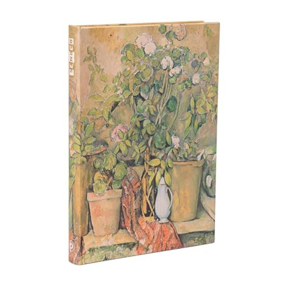 Cezanne’s Terracotta Pots and Flowers Midi Lined Hardback Journal (Elastic Band Closure)