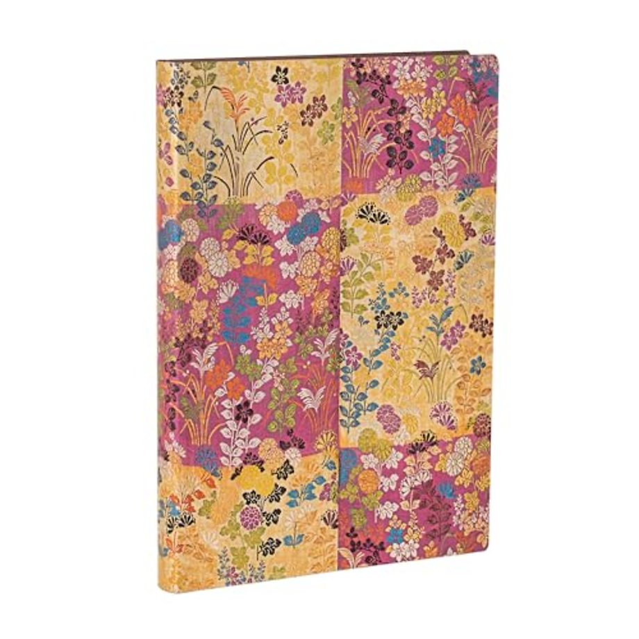 Kara-ori Pink (Japanese Kimono) Midi Unlined Softcover Flexi Journal (Elastic Band Closure)