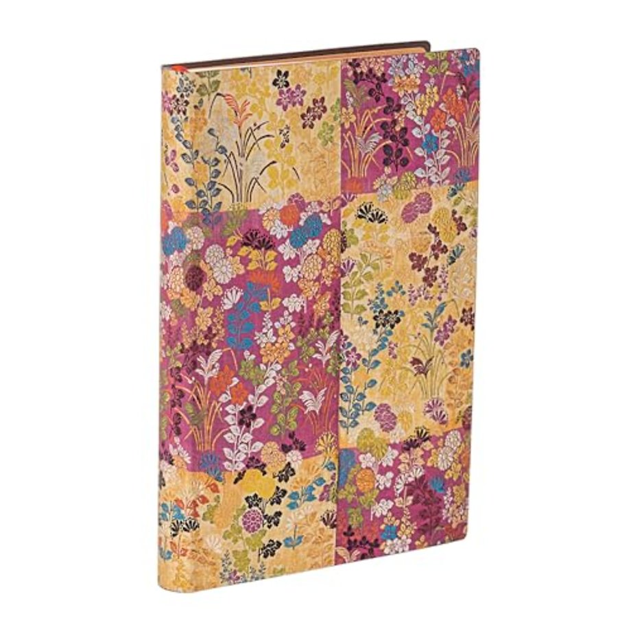 Kara-ori Pink (Japanese Kimono) Mini Lined Softcover Flexi Journal (Elastic Band Closure)