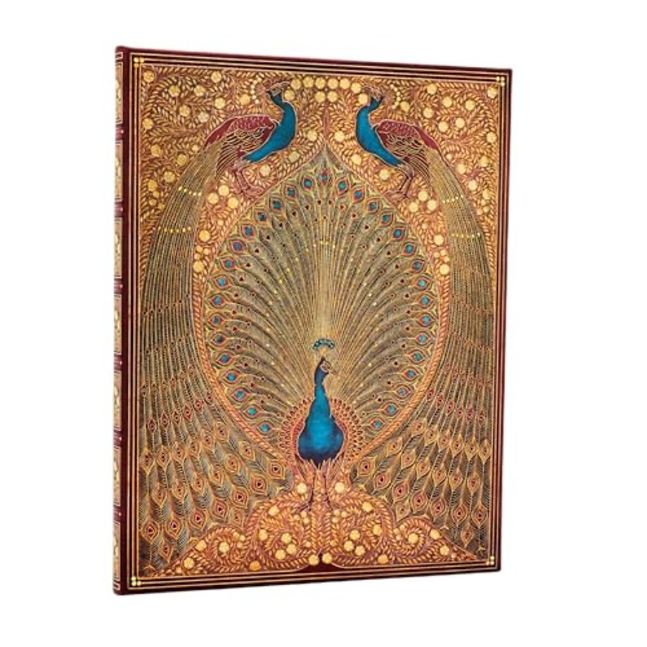 Hafiz’s Peacocks (Sangorski & Sutcliffe) Ultra Unlined Hardcover Journal (Elastic Band Closure)