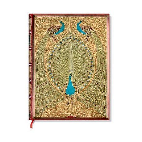 Hafiz’s Peacocks (Sangorski & Sutcliffe) Mini Unlined Hardcover Journal (Elastic Band Closure)