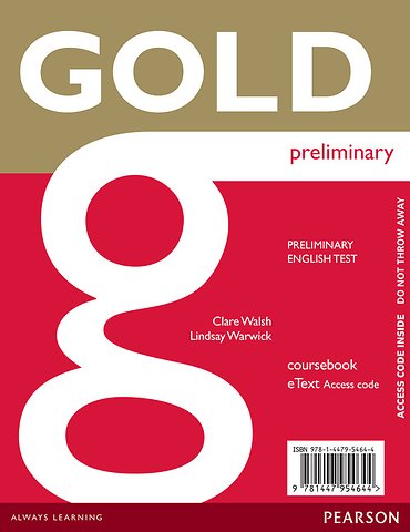 Gold Preliminary eText Coursebook Access Card
