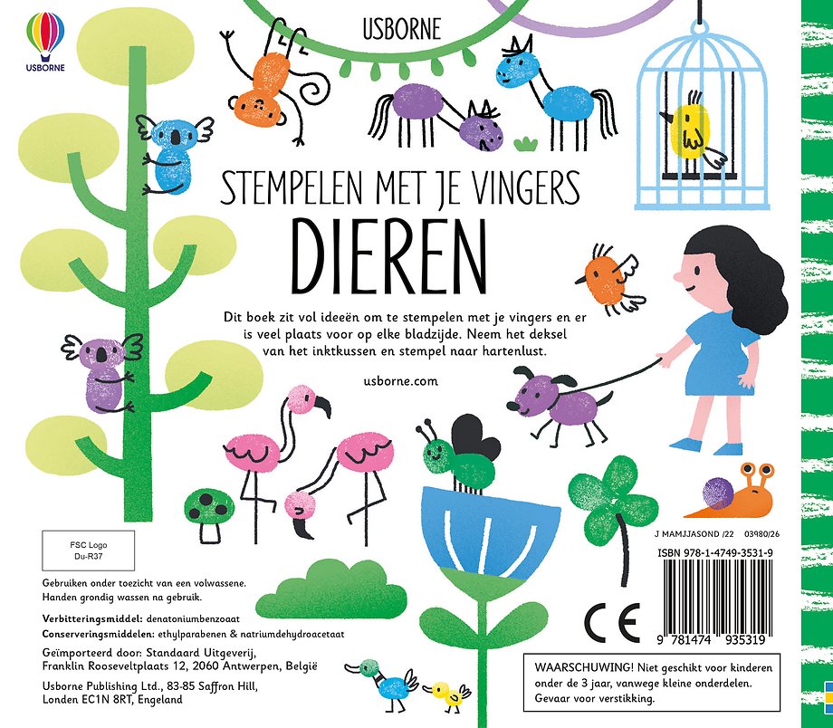 Stempelen met je vingers - Dieren