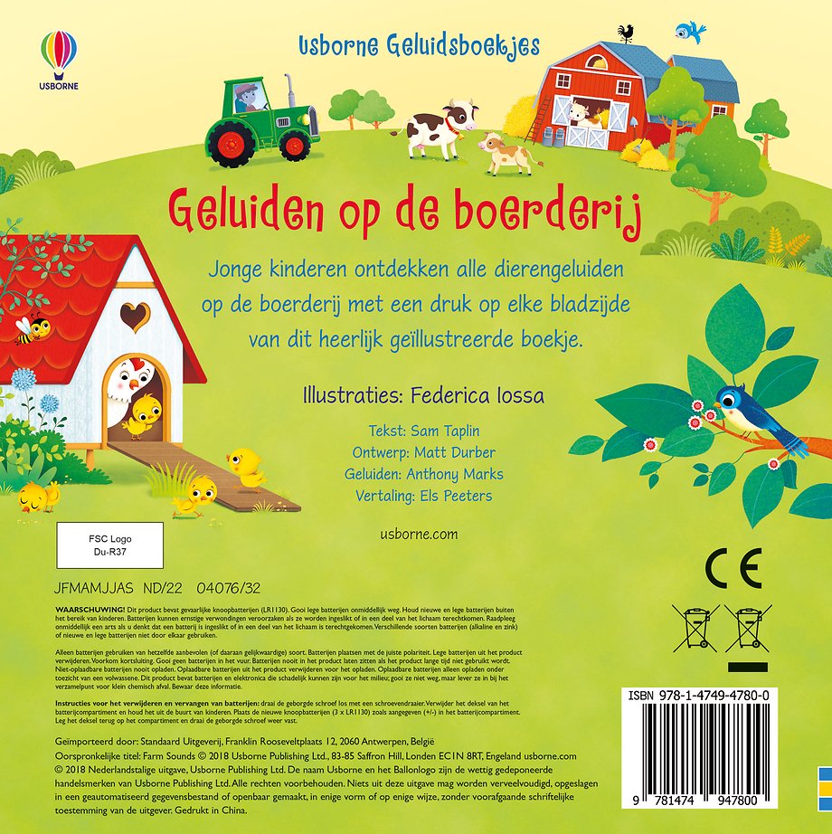 Usborne Geluidsboekjes. Geluiden op de boerderij