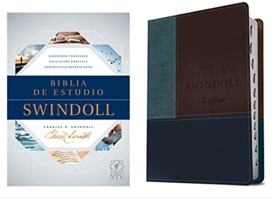 Biblia de estudio Swindoll NTV, SentiPiel, Cafe/Azul/Turques