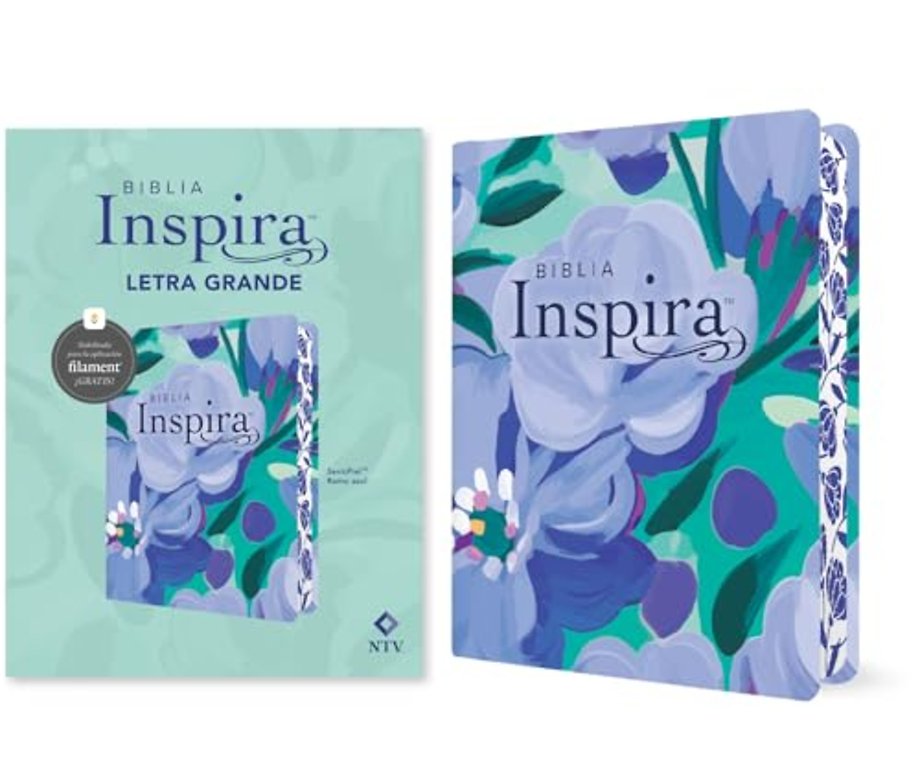 Biblia Inspira Ntv, Letra Grande Con Filament (Sentipiel, Ramo Azul)